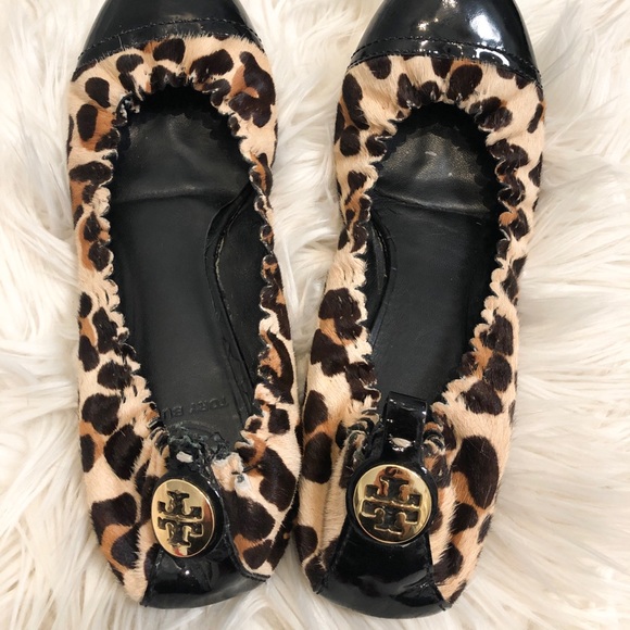 Tory Burch leopard fur ballet flats - Picture 2 of 8